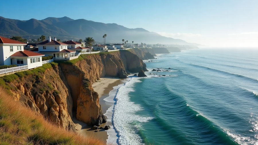 Homes along a coastal bluff above the Pacific
