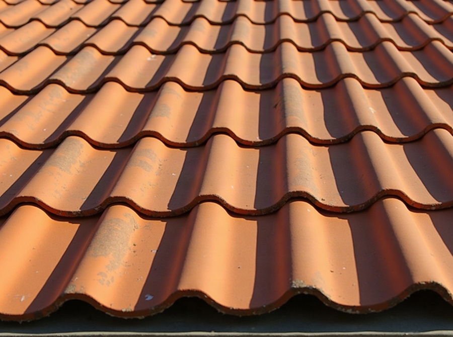 Rows of curved terracotta barrel tiles on a Spanish-style roof